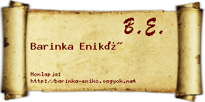 Barinka Enikő névjegykártya